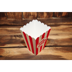 Коробка попкорн 0,7 Червоно-біла (50шт/уп)
