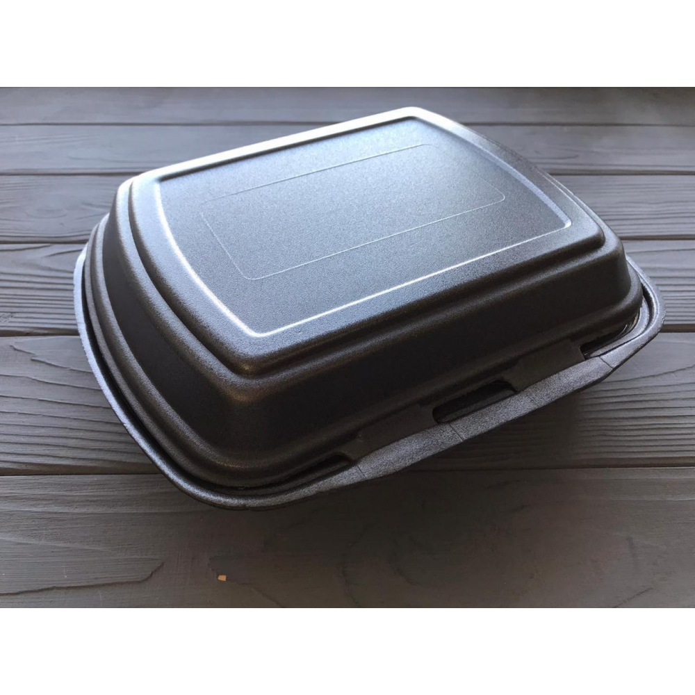 Ланч-бокс MB-2 чорний (150шт) 240x210x70 мм (2 ділення)