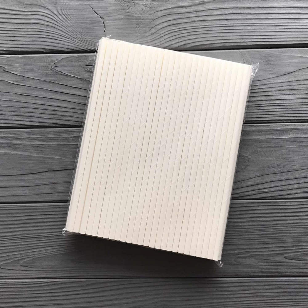 Трубочка паперова біла (100шт)