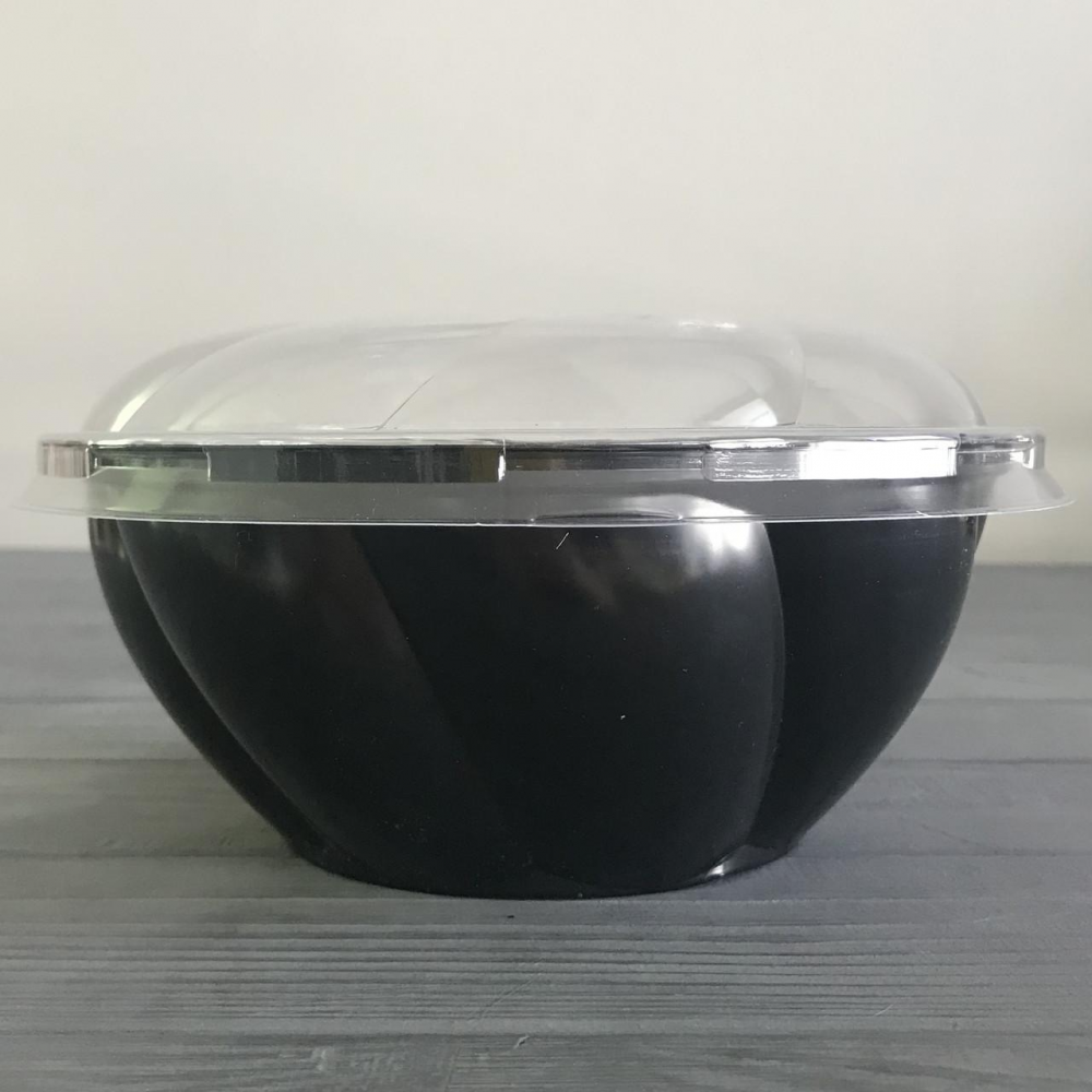 Салатник з кришкою 850 мл (чорний низ, + прозорий верх 850PK) (300шт/ящ)