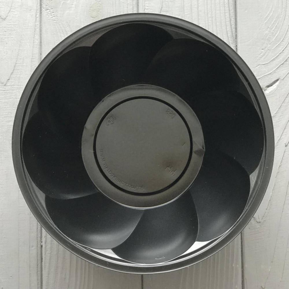 Салатник з кришкою 850 мл (чорний низ, + прозорий верх 850PK) (300шт/ящ)