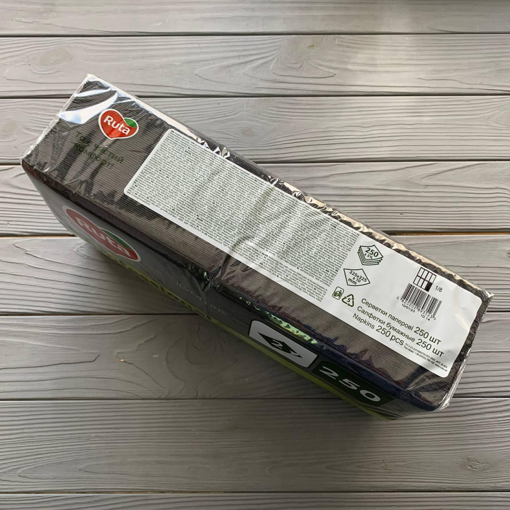 Салфетки Ruta Professional 33х33см 2шар черные 1/8 (250шт/уп|4уп/ящ)