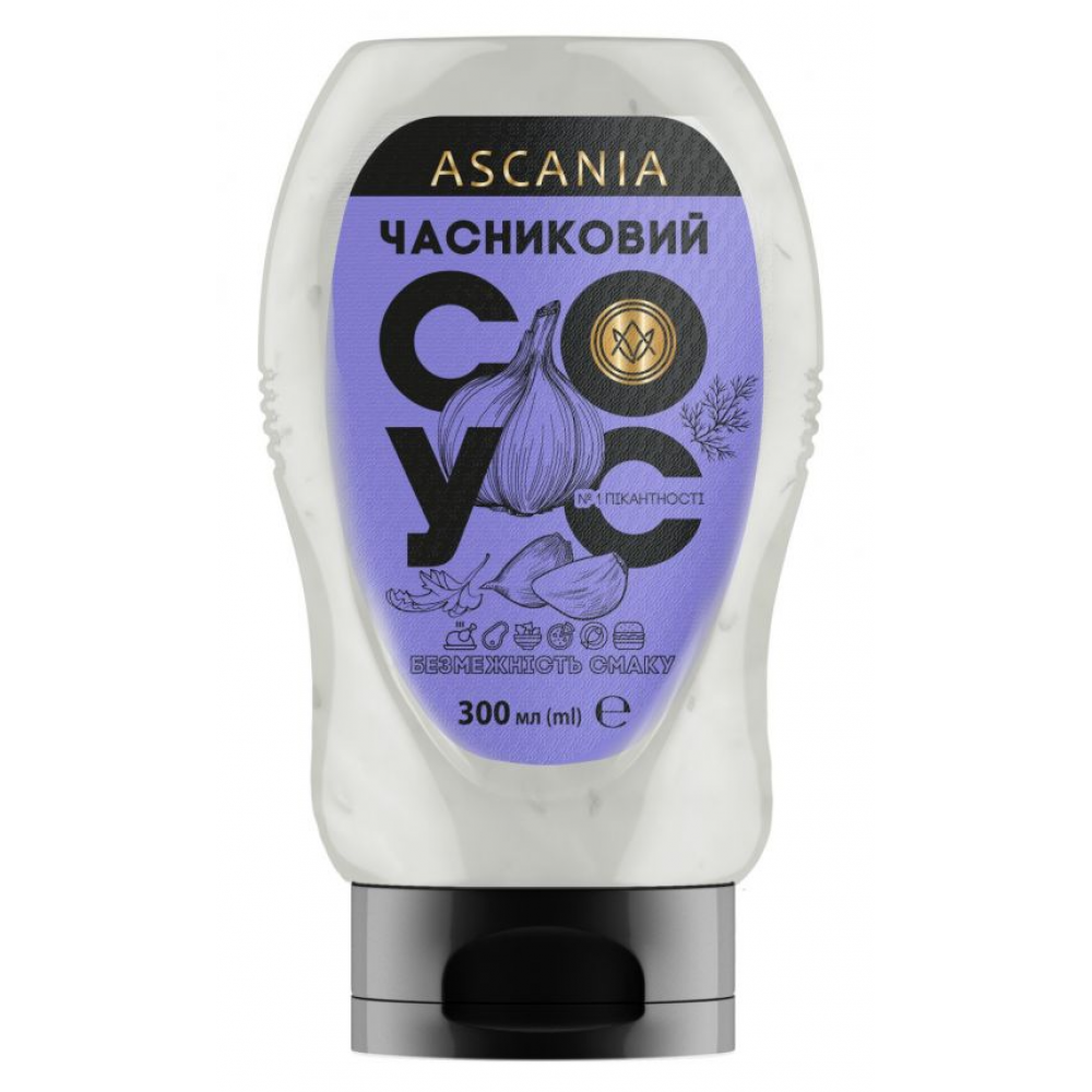 Соус-пляшка Часниковий 300 мл (305гр) (10шт/ящ)