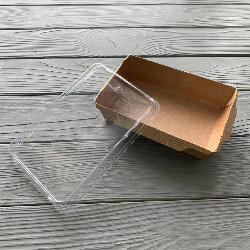 Контейнер бумажный Snack-box крафт/крафт прямоугольный 500мл 135х85х40 мм (50/450) SB500