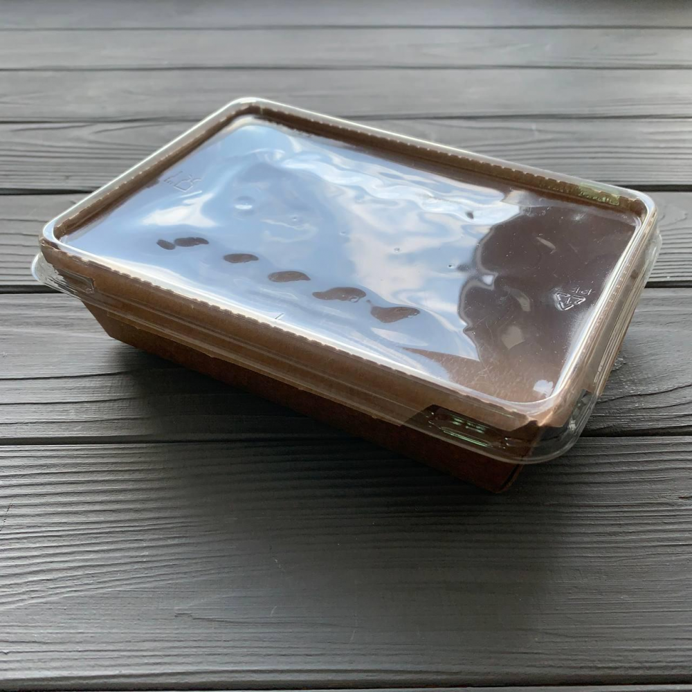 Контейнер паперовий Snack-box крафт/крафт прямокутний 1200мл 180х120х50 мм (50/200) SB1200