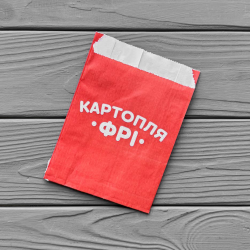 Упаковка для картофеля фри (жиростойкая, ламинированная) 70гр/м2 (150-200г) 400Ф