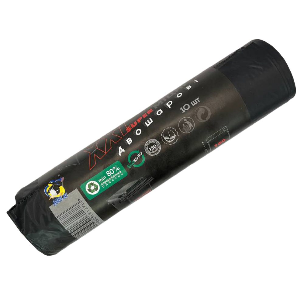 Пакеты для мусора PROFI 160л/10шт черные Ш105хВ110 (Супер прочные)