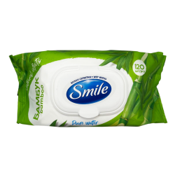 SMILE Daliy Влажные салфетки с запахом Бамбука с клапаном 120шт (9уп/ящ)