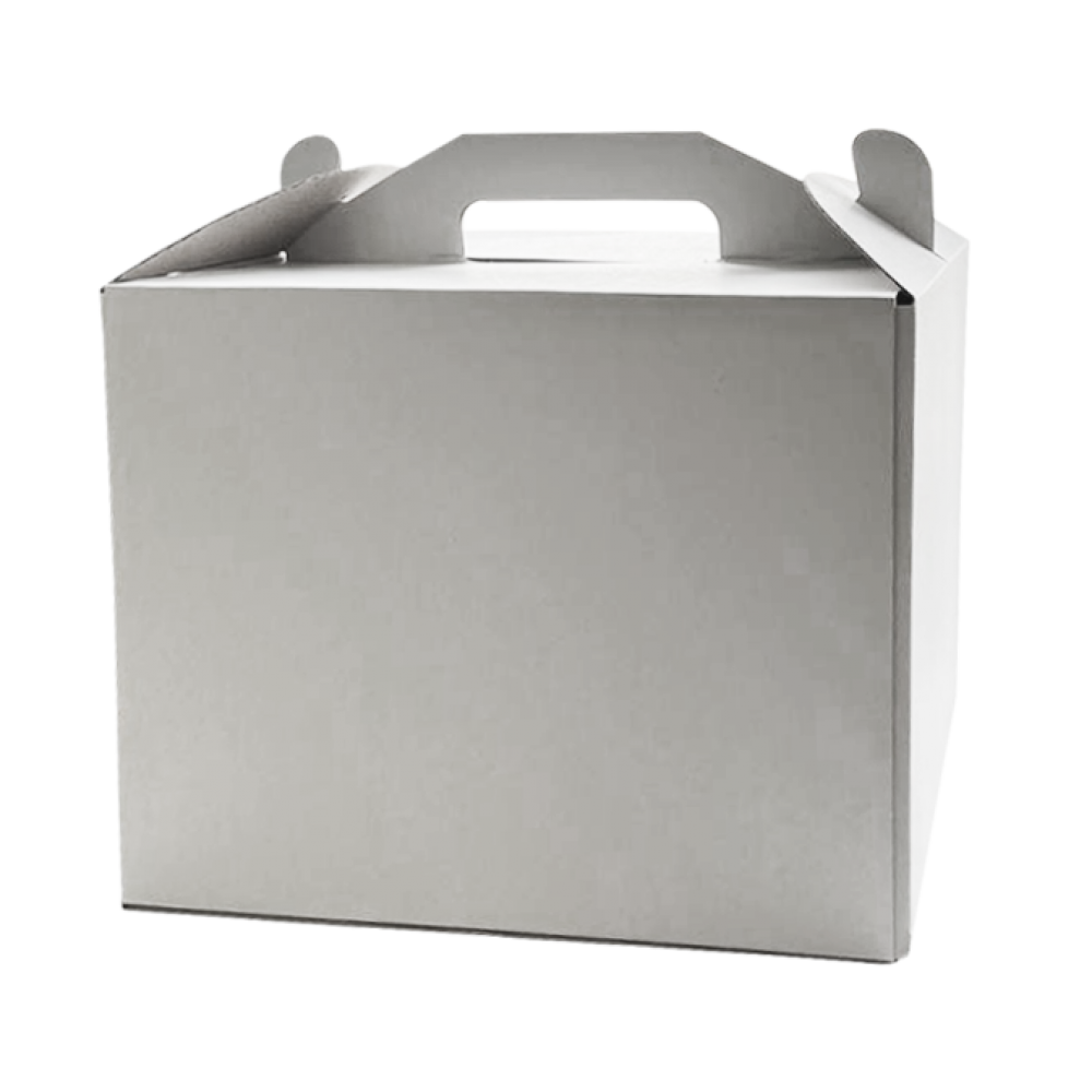 Коробка для торта 250*250*200 мм біла з вікном та РУЧКОЮ м\г KPT22