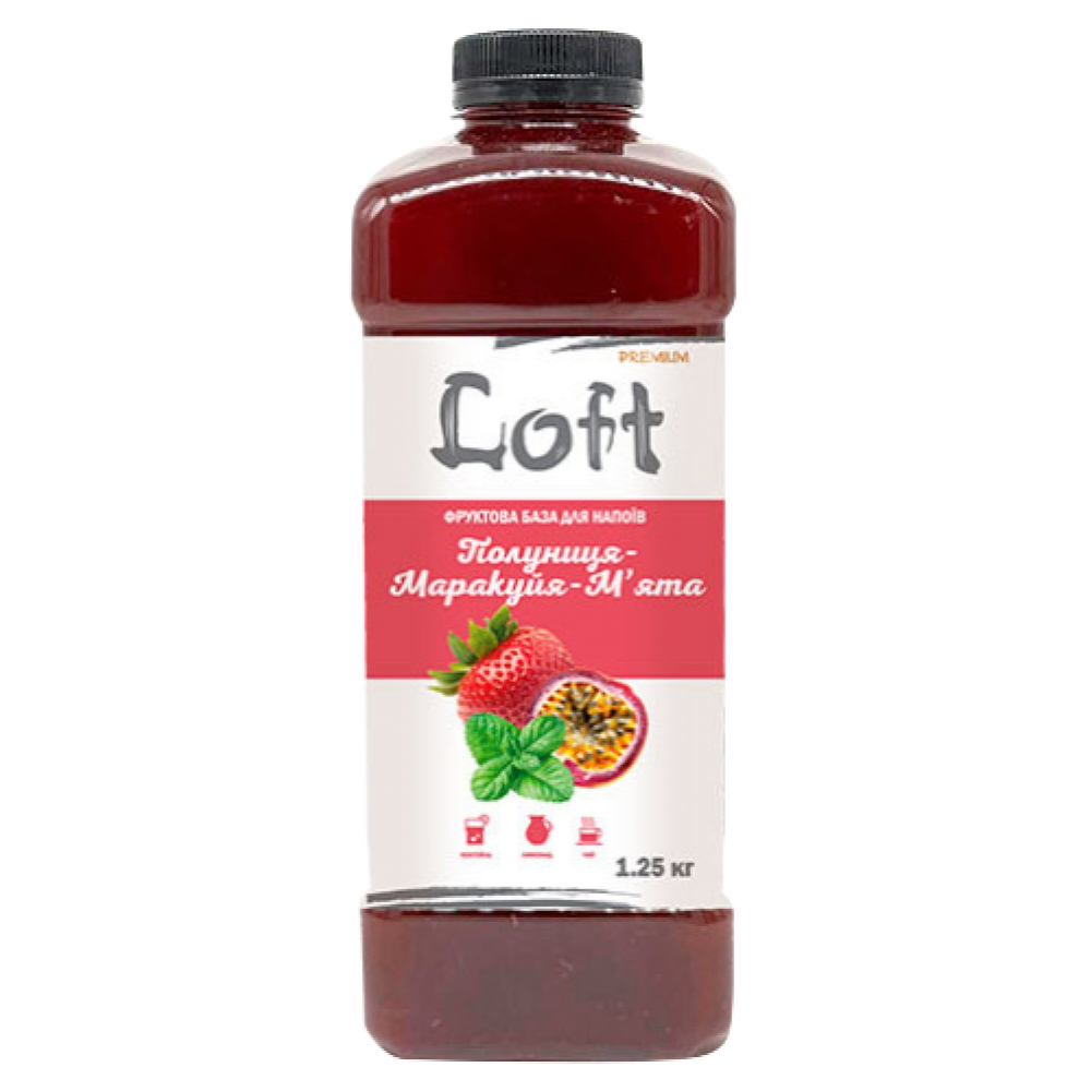 Фруктовая база для напитков Loft Клубника-Маракуйя-Мята бутылка 1,25л