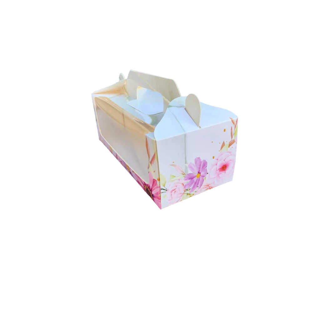 Коробка для меренговых рулетов 250*110*90 Цветы