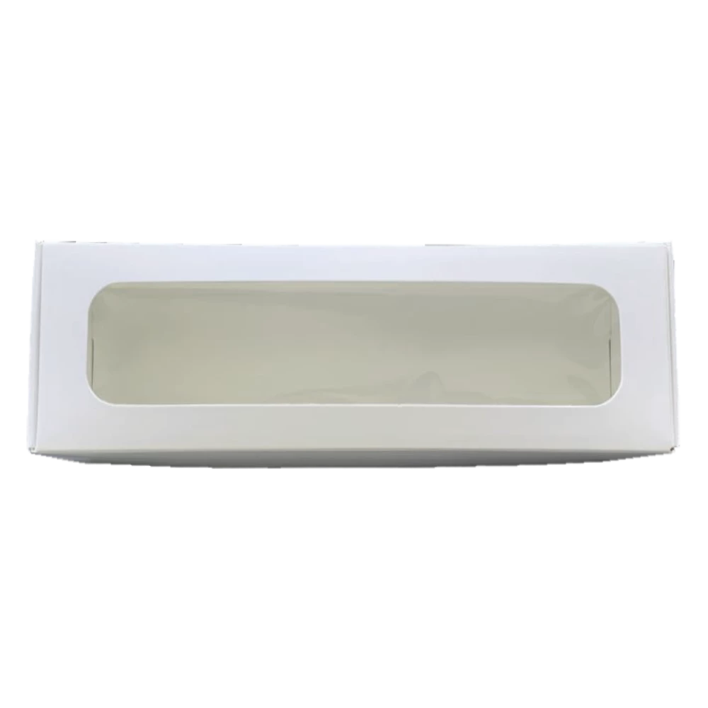 Коробка для макарун белая с окошком 170*55*55 KPK57