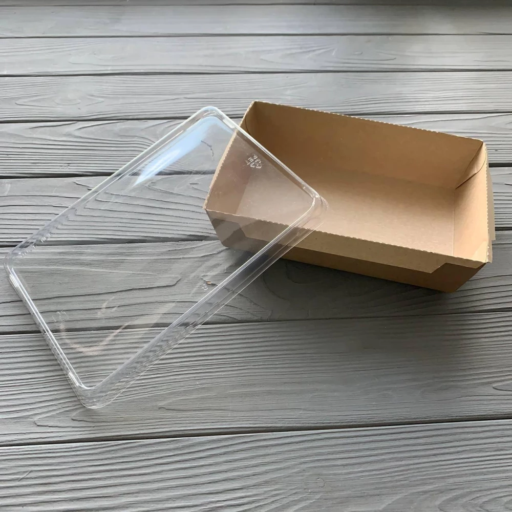 Контейнер бумажный Snack-box крафт/крафт прямоугольный 1200мл 180х120х50 мм (50/300) SB1200