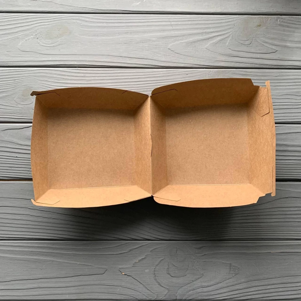 PL-Burger K-2 Упаковка для бургера крафт Средняя 110*110*80 (50шт/уп)