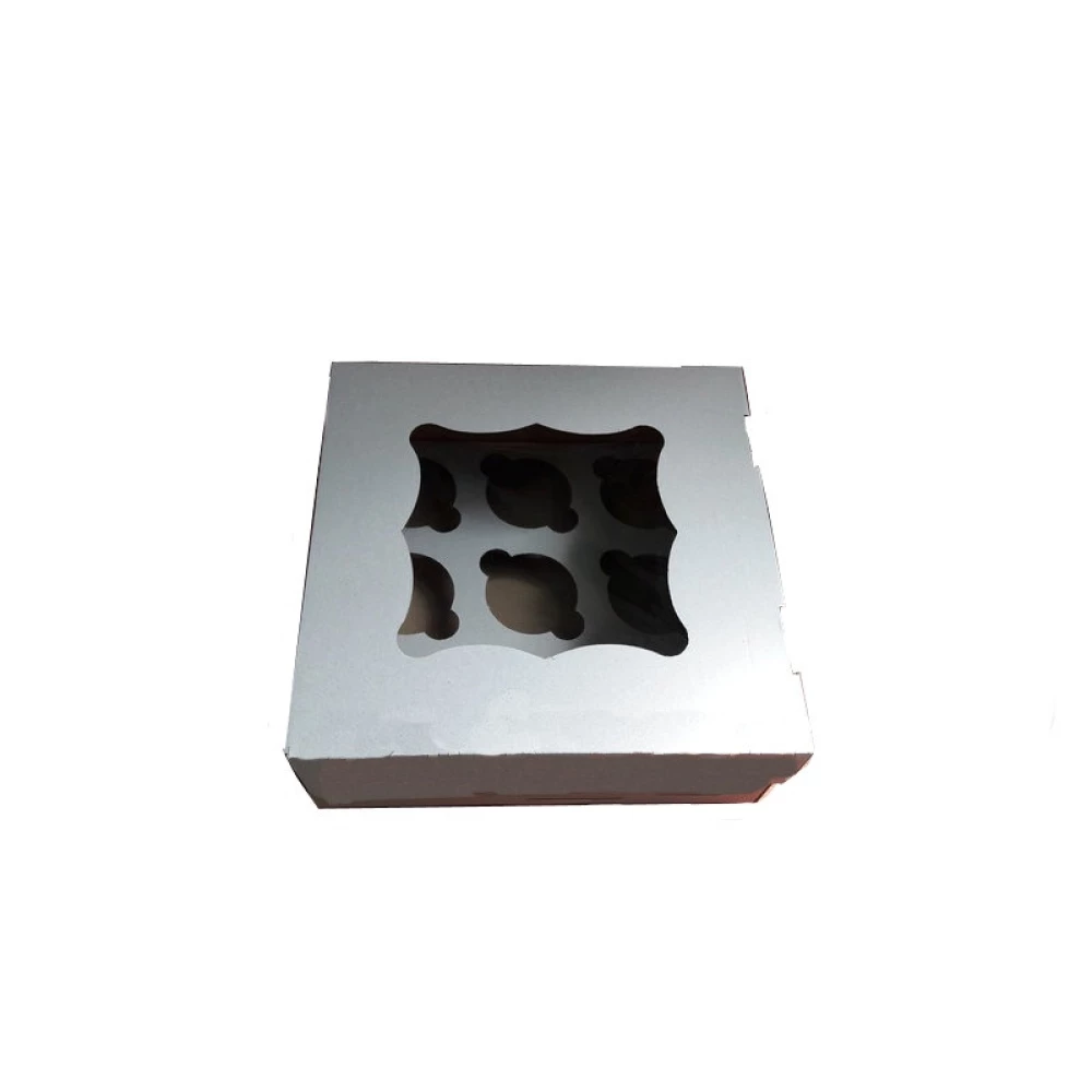 Коробка для капкейков, кексов и маффинов 9 шт 260х260х90 (с окошком) мм.