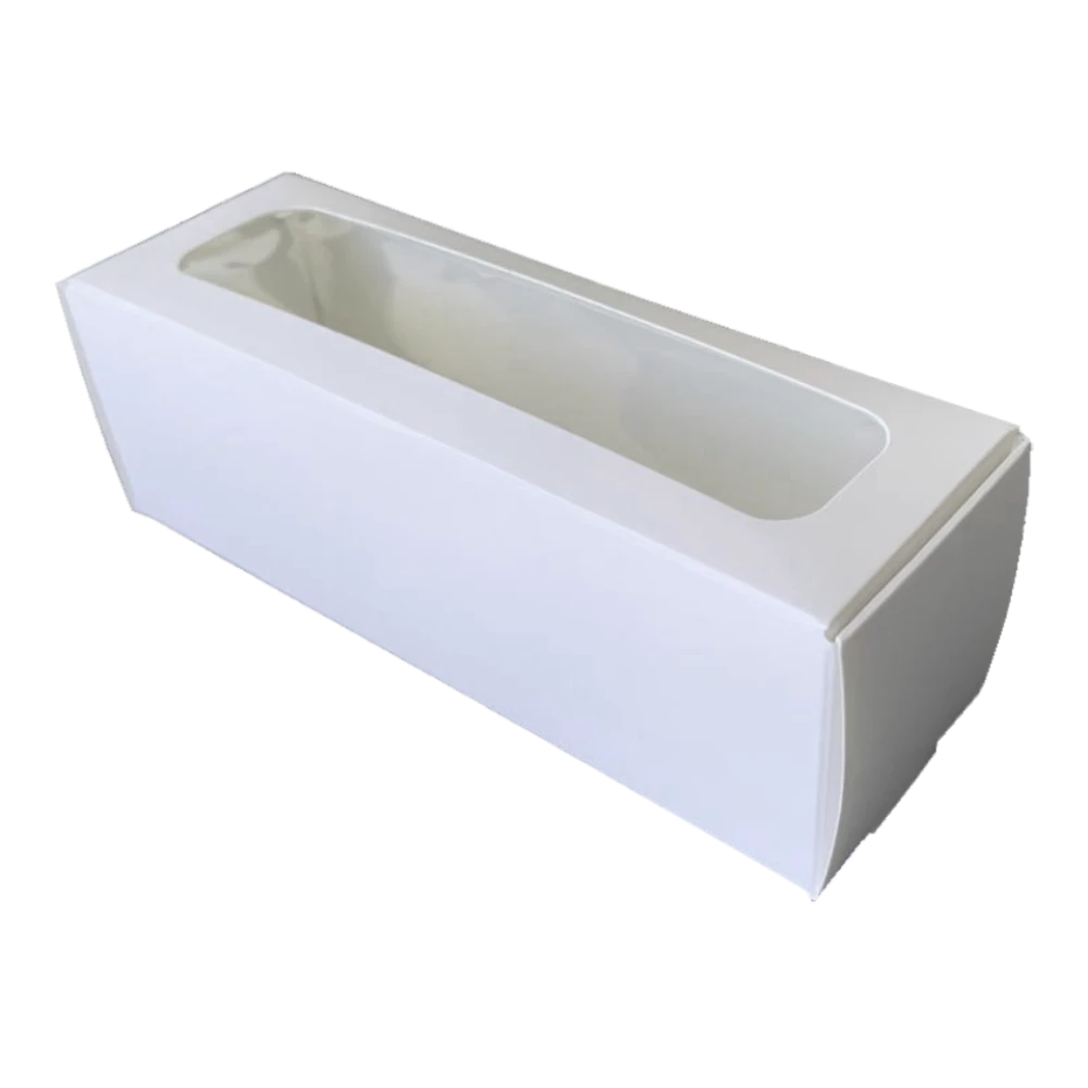 Коробка для макарун белая с окошком 170*55*55 KPK57