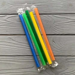 Трубочка 10мм Микс BUBBLE TEA Ровная 21см в инд. уп. (250шт/уп 16уп\ящ)