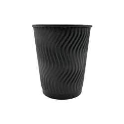 Стакан гофра Double Black 250мл (30шт/уп|28уп/ящ) 80мм UMGBB250